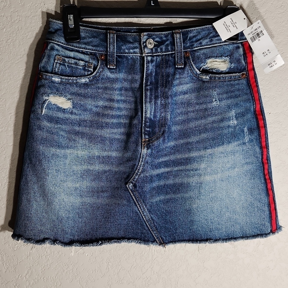 Abercrombie & Fitch Skirt Womens size 0 Vintage Zoe denim jean distressed NEW